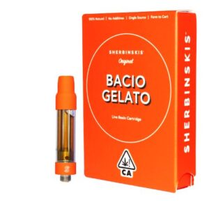 Buy Bacio Gelato Live Resin 1g Refillable vape cartridges at Canna Cross Dispensary