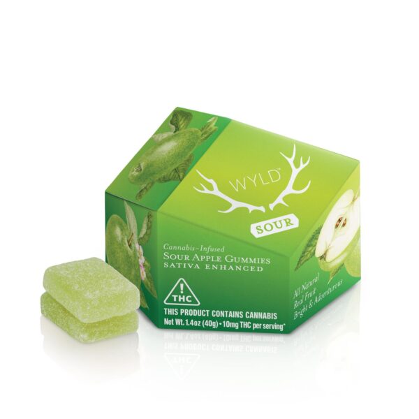 Buy Sour Apple Sativa Enhanced Gummies | 100mg